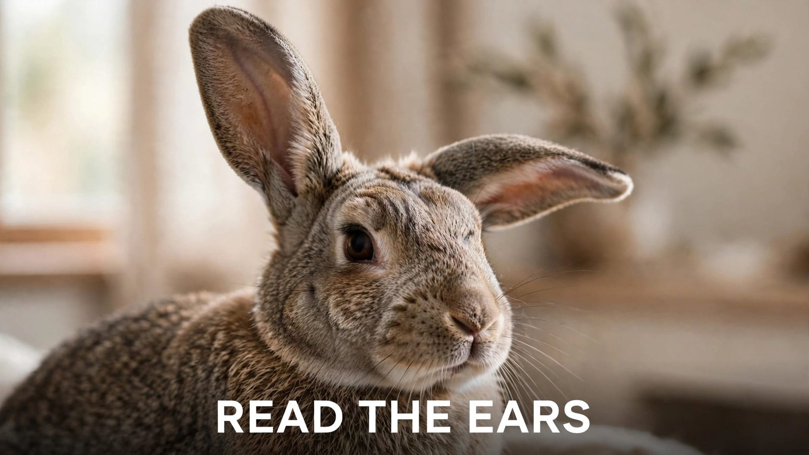 An alert rabbit with one upright ear and the headline “READ THE EARS.”